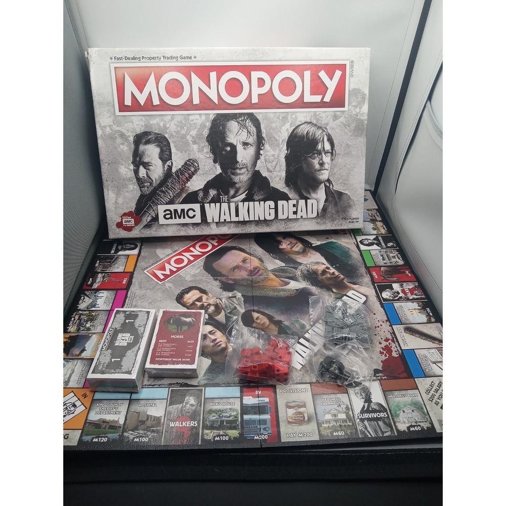 AMC The Walking Dead Monopoly Board Complete game USA Darryl Negan Wear On Box